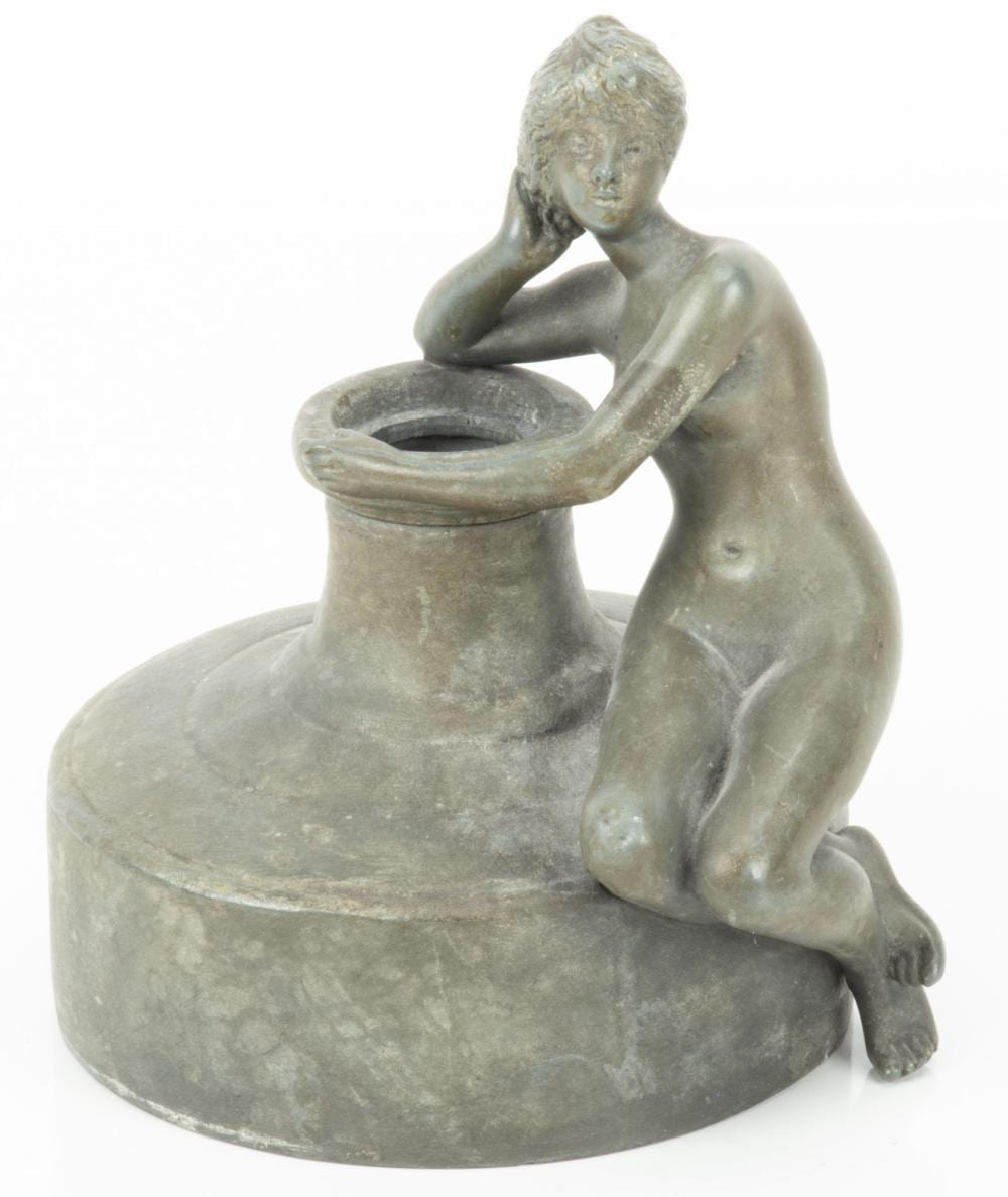 Jules Jouant comparable auction result: jules jouant french 1836 1921 figural pewter inkwell h 5 w 5