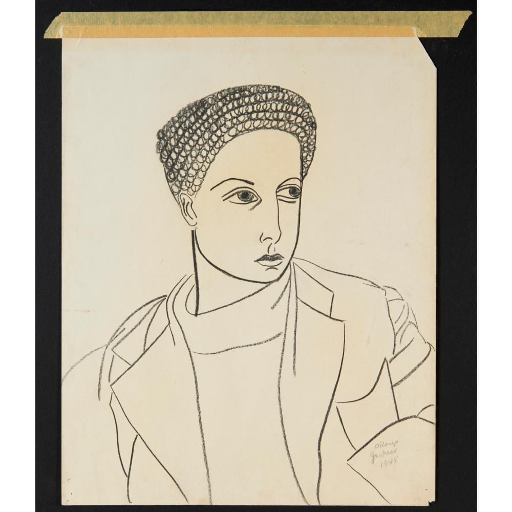 Oronzo Gasparo comparable auction result: oronzo gasparo portrait drawing