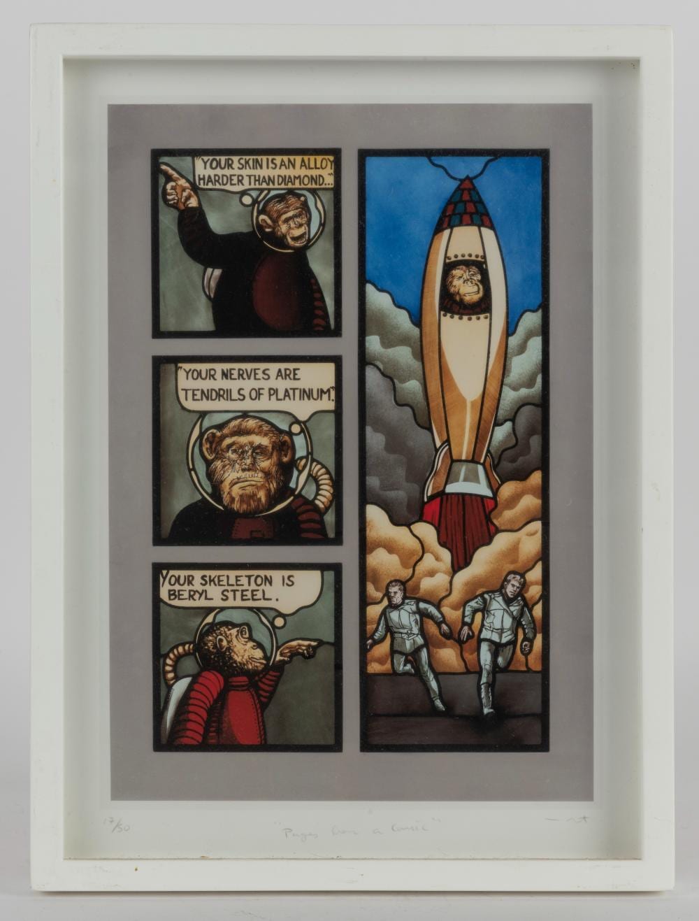 Lisa Roet comparable auction result: lisa roet born 1967 pages from a comic astro chimp series