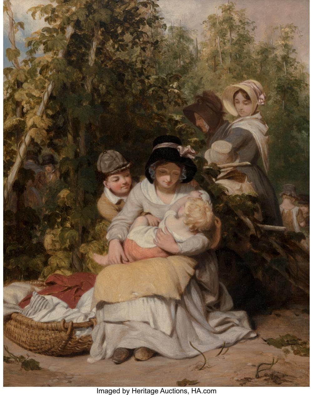 William Frederick Witherington comparable auction result: william frederick witherington british 1785 1865 hop gatherers oil on panel 1