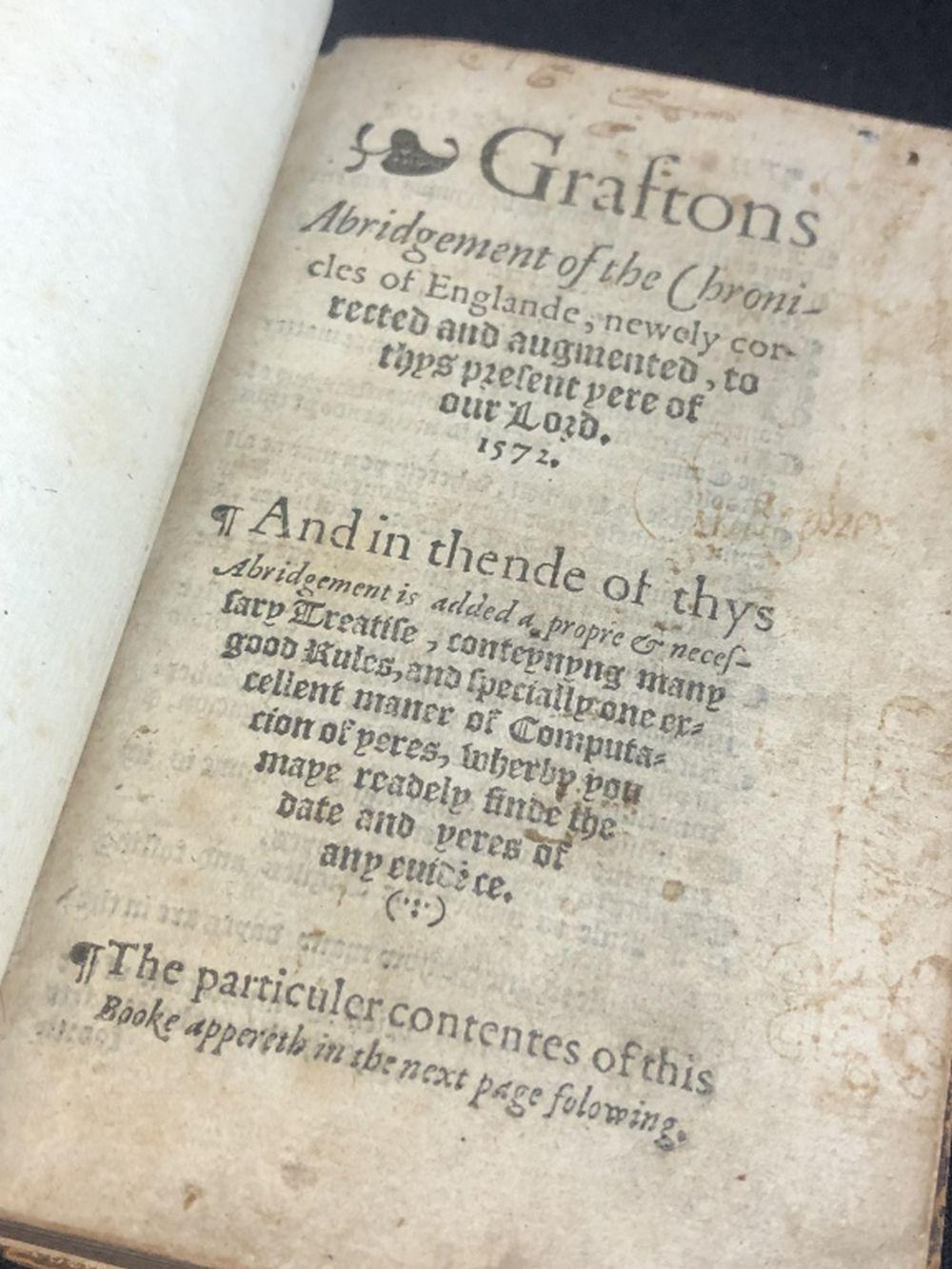 Auction comp thumbnail for 1572 Antiquarian Graftons Chronicle Rare Book (Terri Peters & Associates, Lot 147)