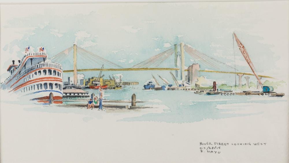 Everett Mayo comparable auction result: everett mayo river street ferry savannah w c