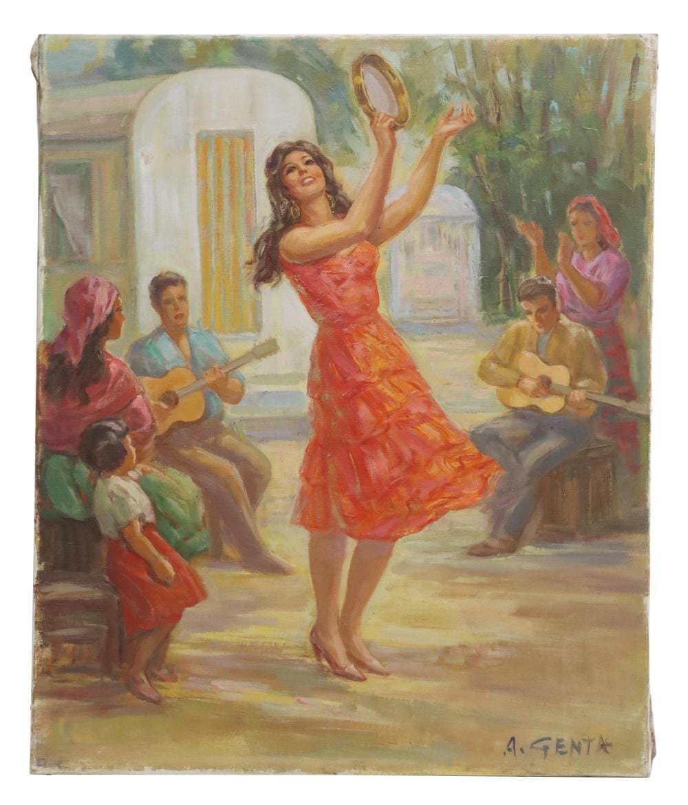 Albert Genta comparable auction result: albert genta d 1989 painting spanish dancer