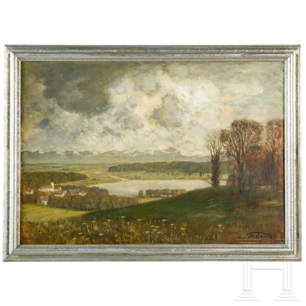 Theodor Graetz comparable auction result: theodor graetz upper bavarian landscape with maisinger lake