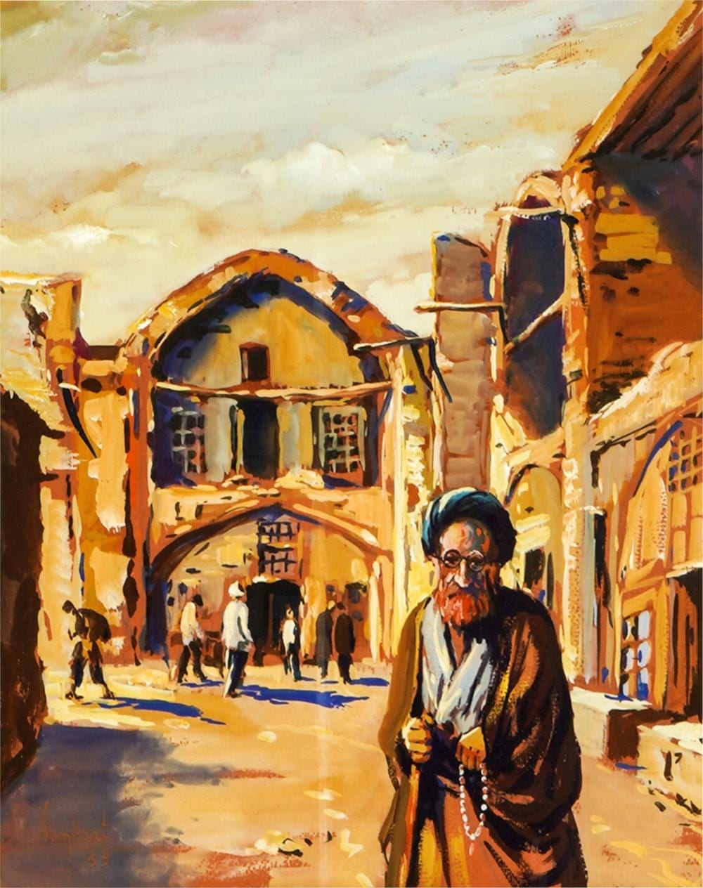 Sumbat Der Kiureghian comparable auction result: sumbat der kiureghian 1913 1999 persian street scene