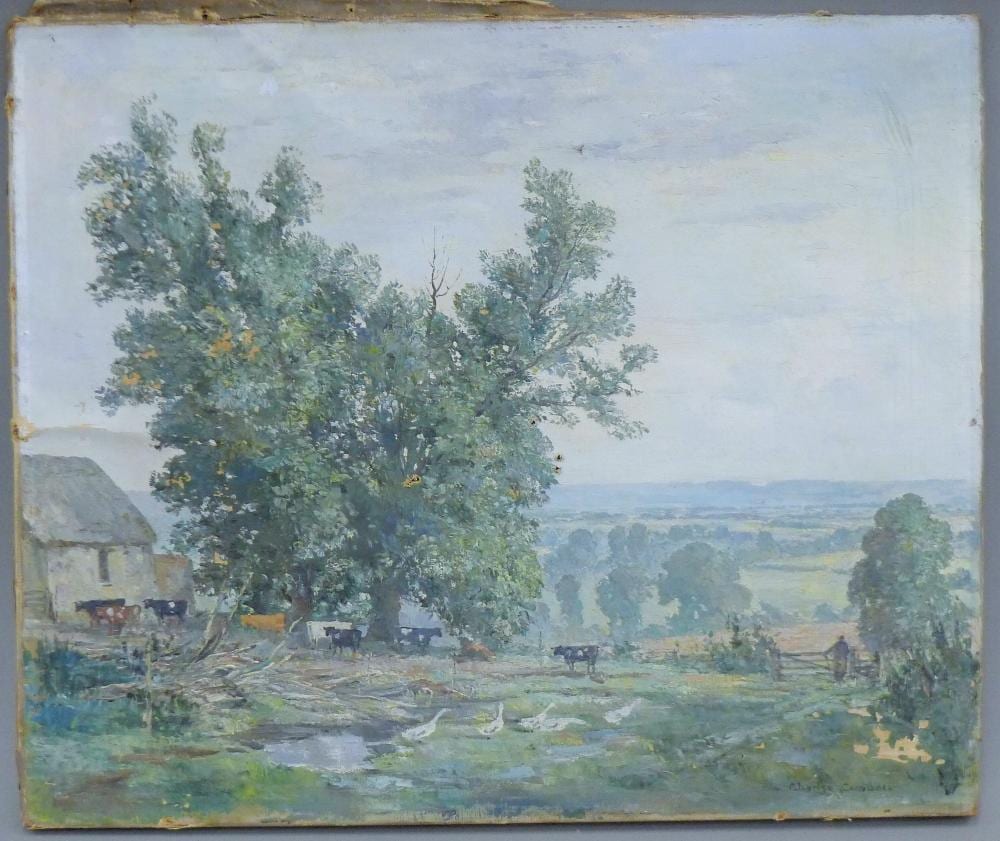 Charles Ernest Cundall comparable auction result: charles ernest cundall 1890 1971 british suffolk landscape oil on canva