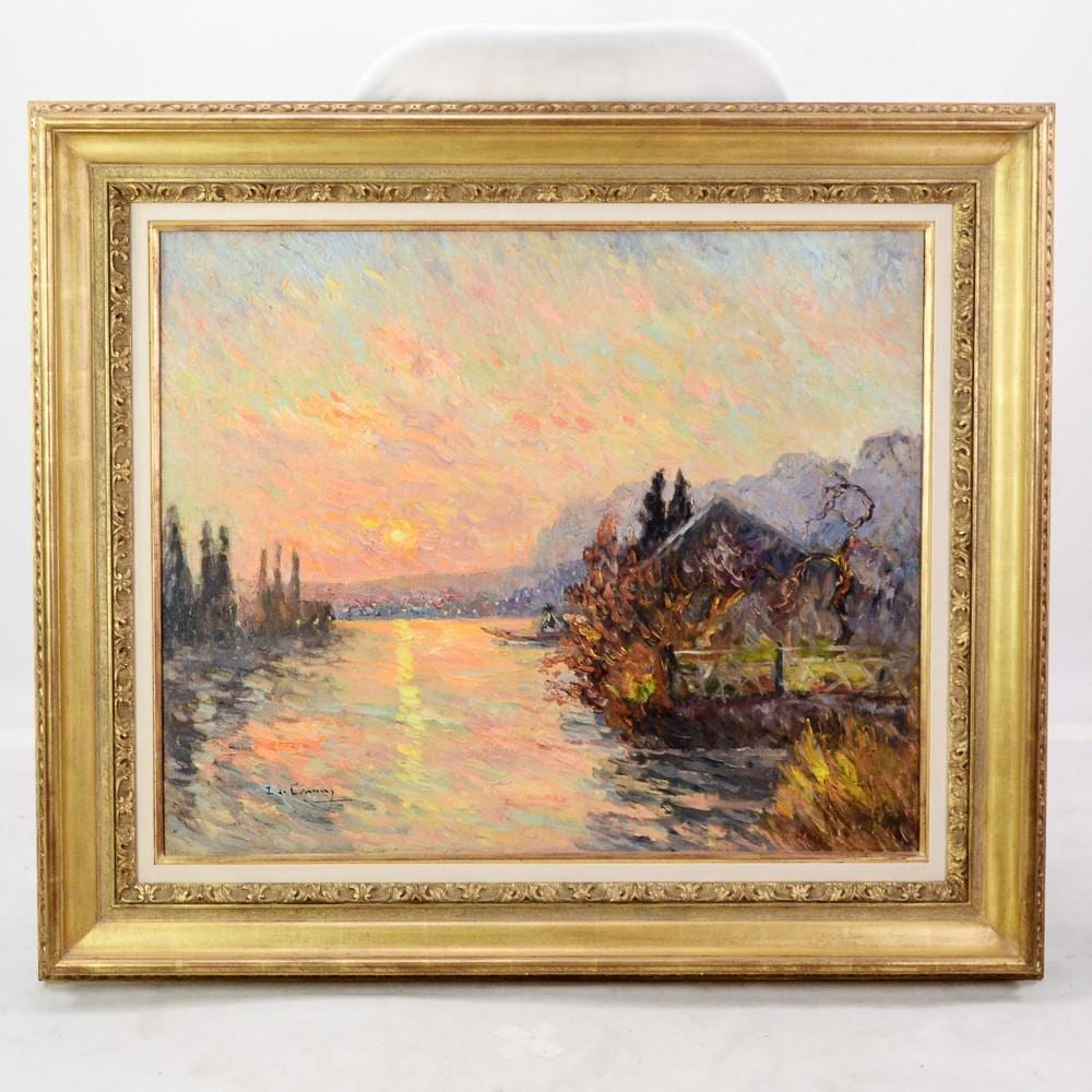 Isabelle de Ganay comparable auction result: isabelle de ganay painting view of sunset on water