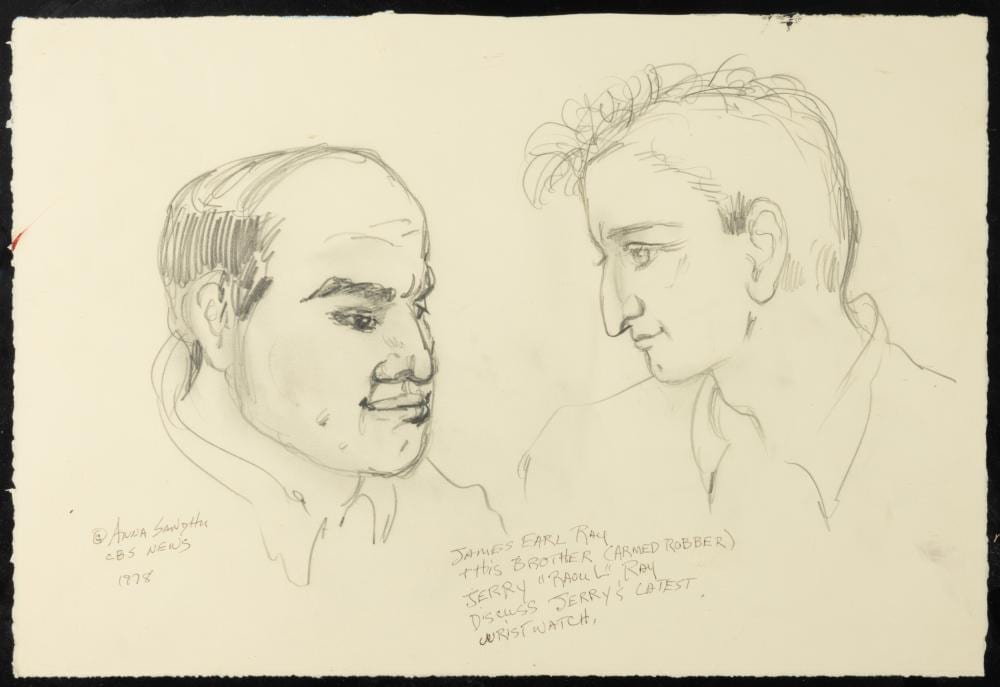 Anna Sandhu Ray comparable auction result: anna sandhu ray virginia xx xxi james earl ray court room sketch