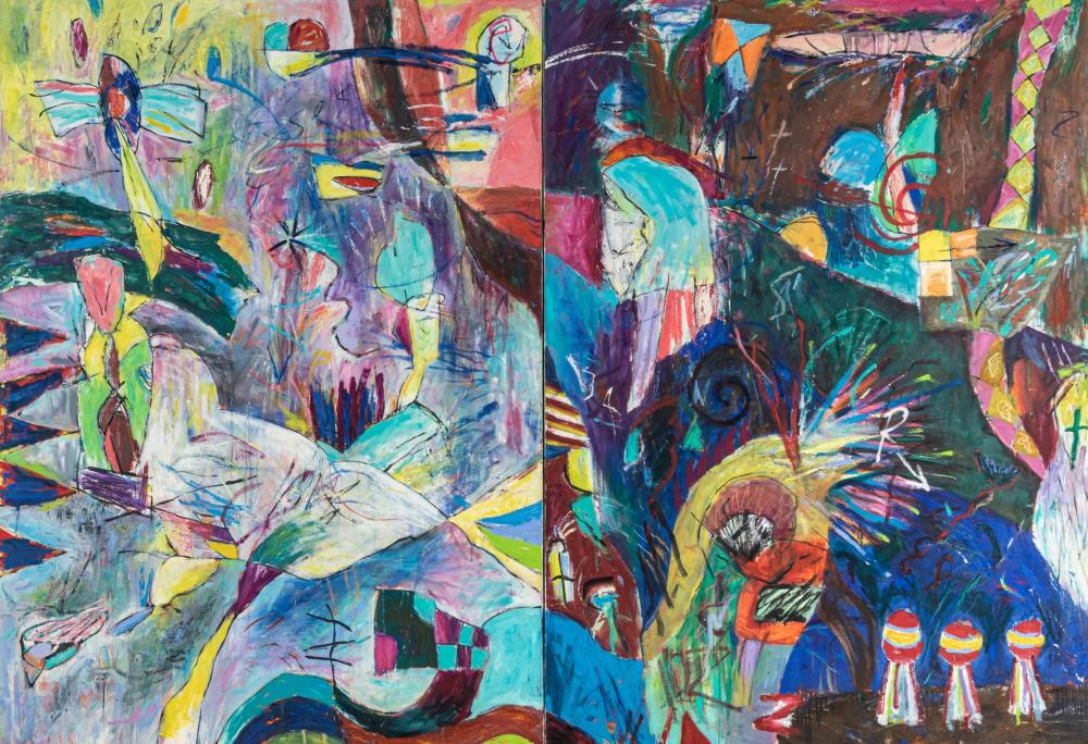 Ford Crull comparable auction result: ford crull american b 1952 embryonic painting diptych 1989