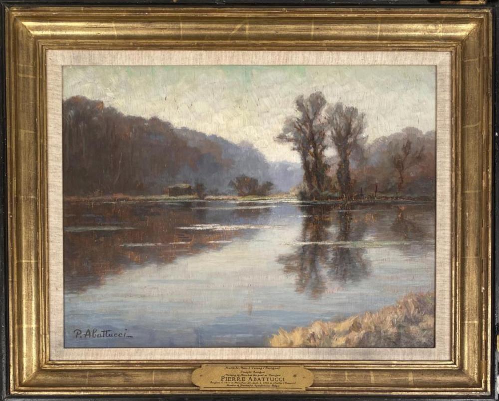 Pierre-Jean Abattucci comparable auction result: pierre abattucci lake scene o b