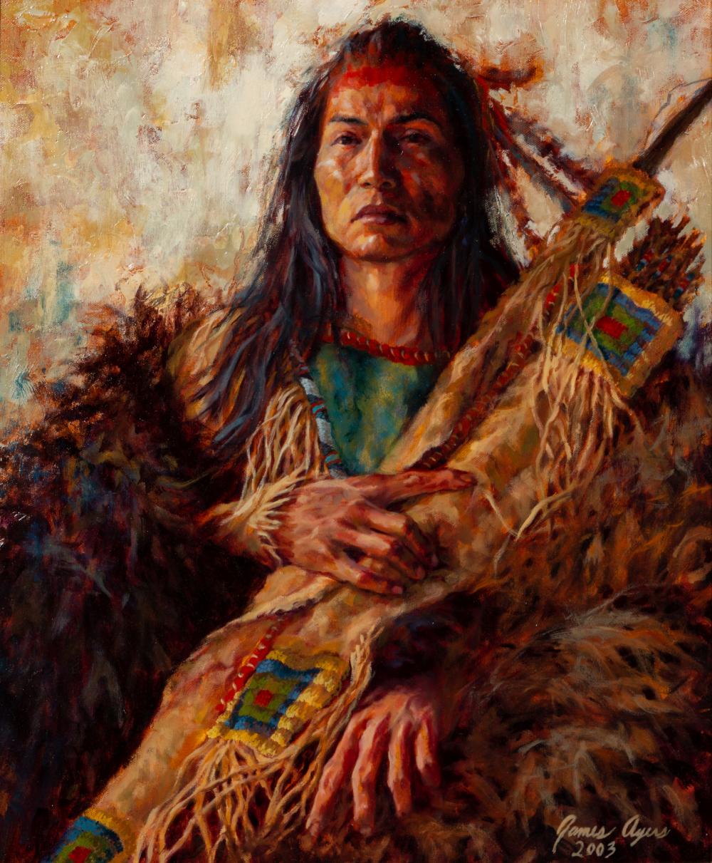James Ayers comparable auction result: james ayers american b 1969 indian warrior 2003