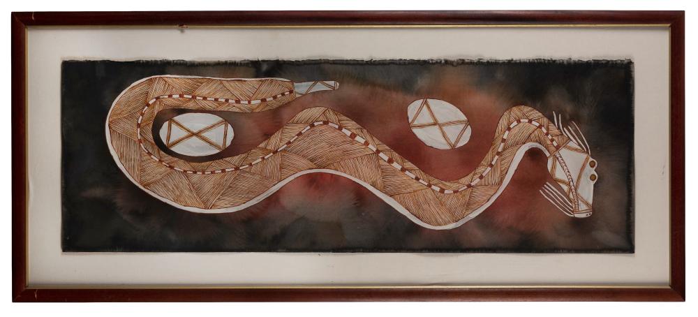 Peter Nabarlambarl comparable auction result: peter nabarlambarl circa 1930 2001 rainbow serpent of the dreaming c 1990