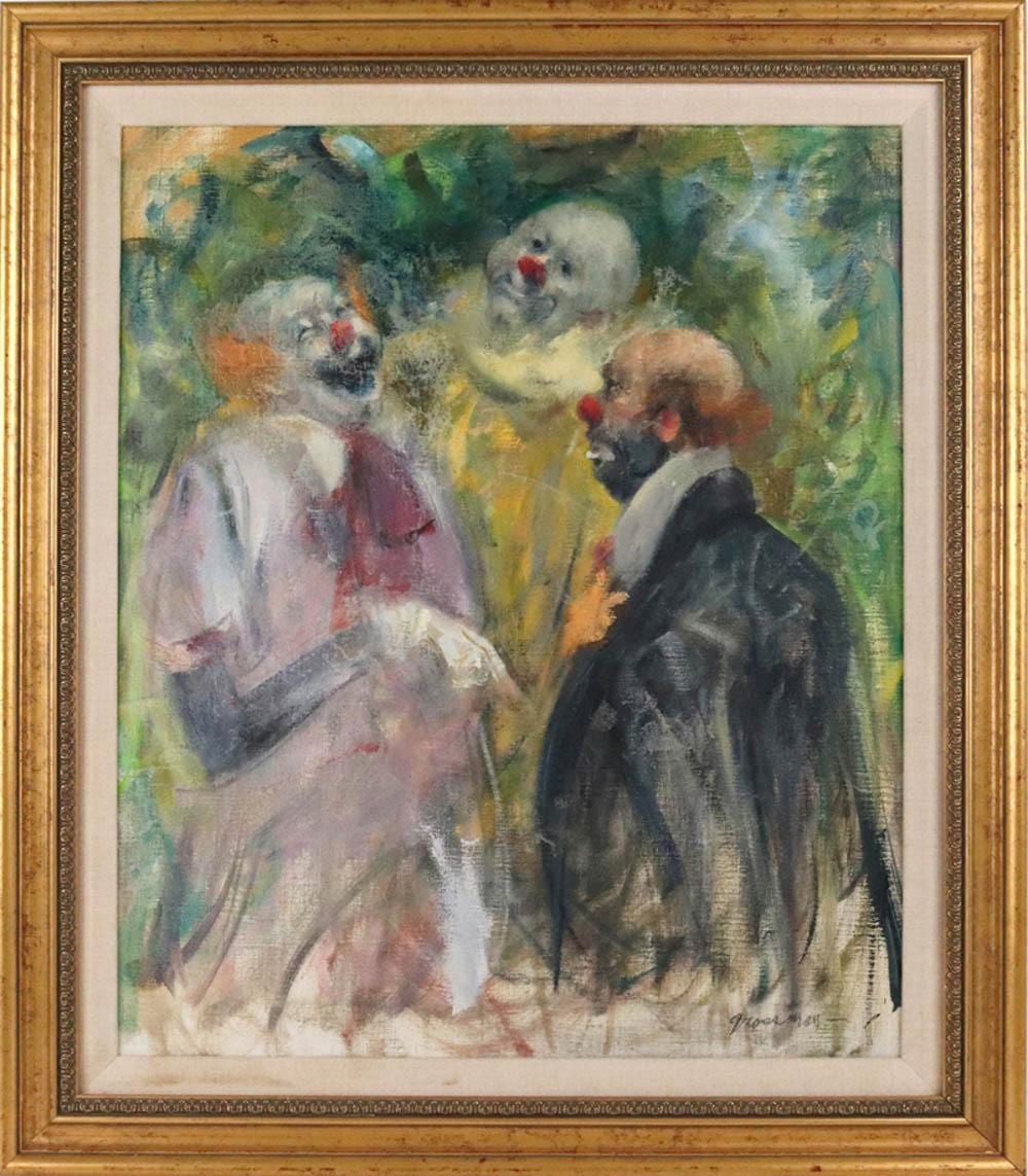 Cydney Grossman comparable auction result: cydney grossman oil on canvas the storyteller
