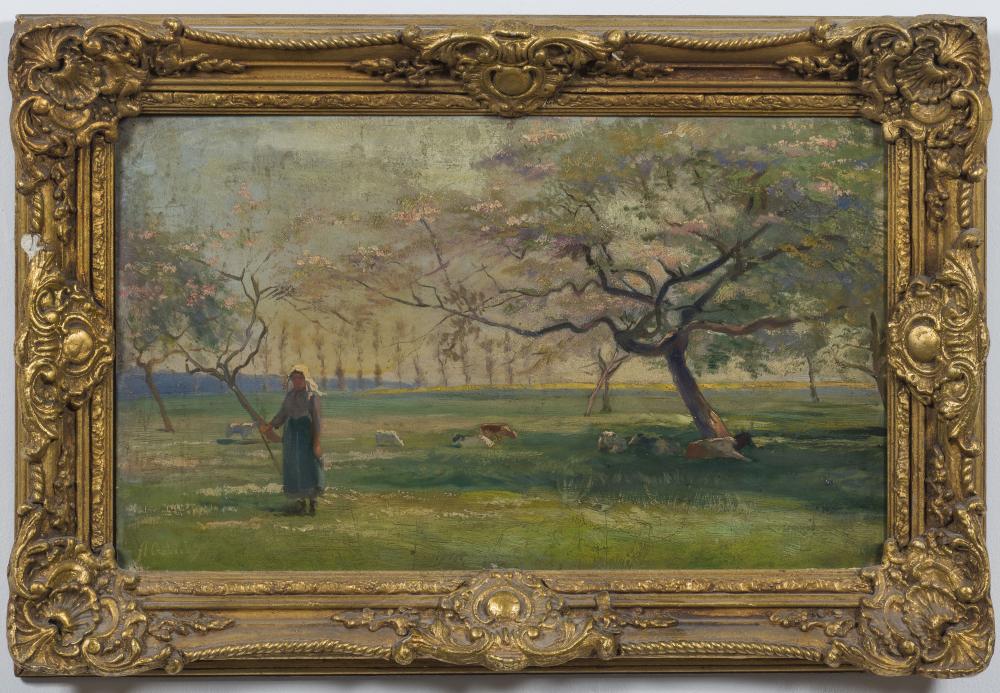 Florent Nicolas Crabeels comparable auction result: florent nicolas crabeels 1829 1896 fermi re dans un paysage huile sur panneau sig