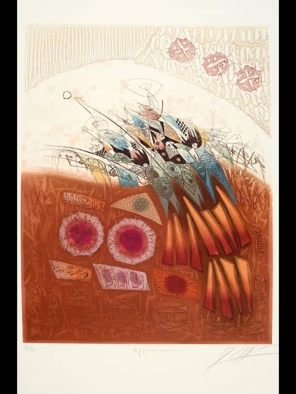 Georges Dussau comparable auction result: georges dussau born 1947 color etching right