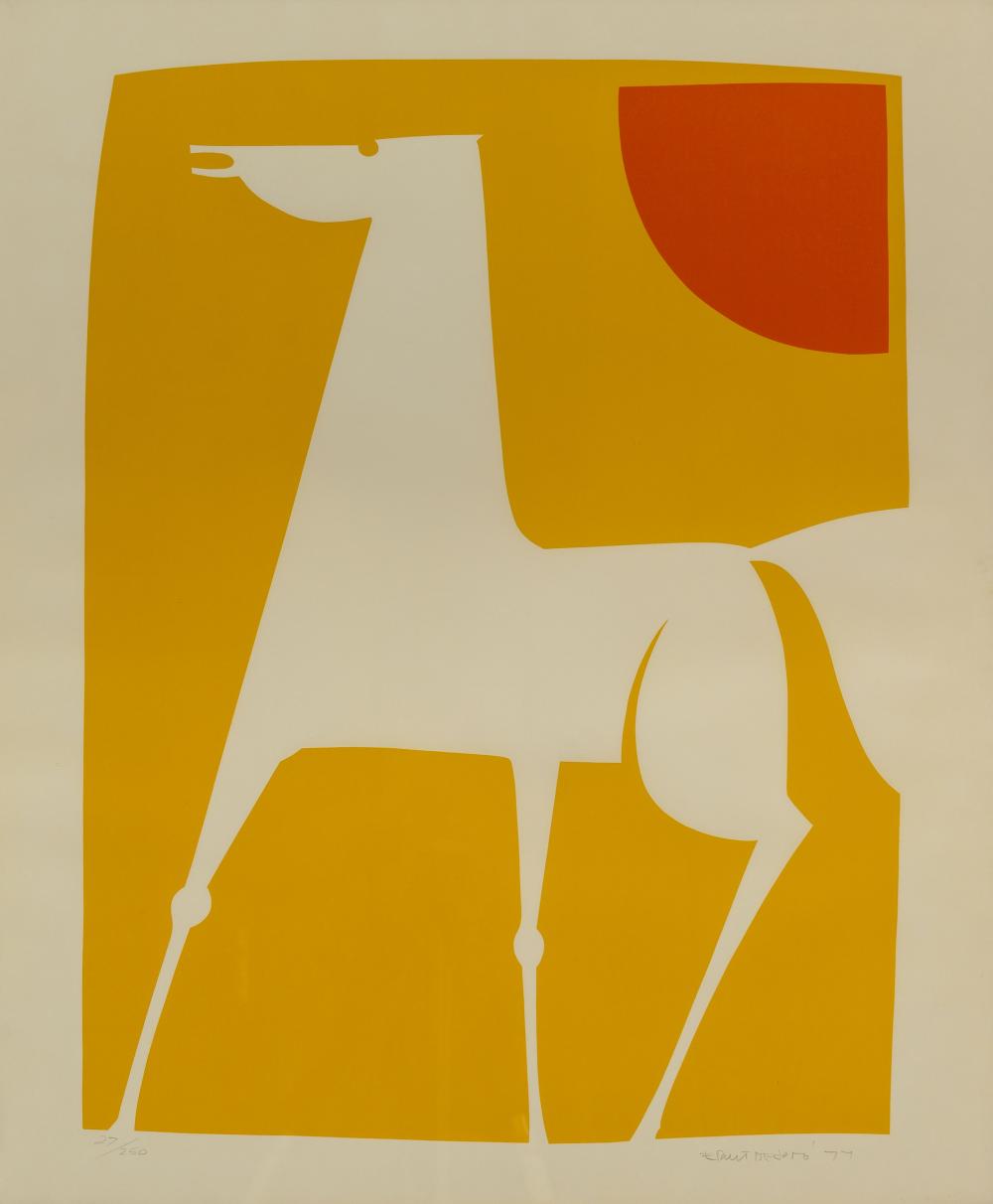 Ernst DeJong comparable auction result: ernst de jong sa 1934 2016 lithograph abstract horse signed dated 77 numbered 27 250 in pencil 60 x 50 sheet size