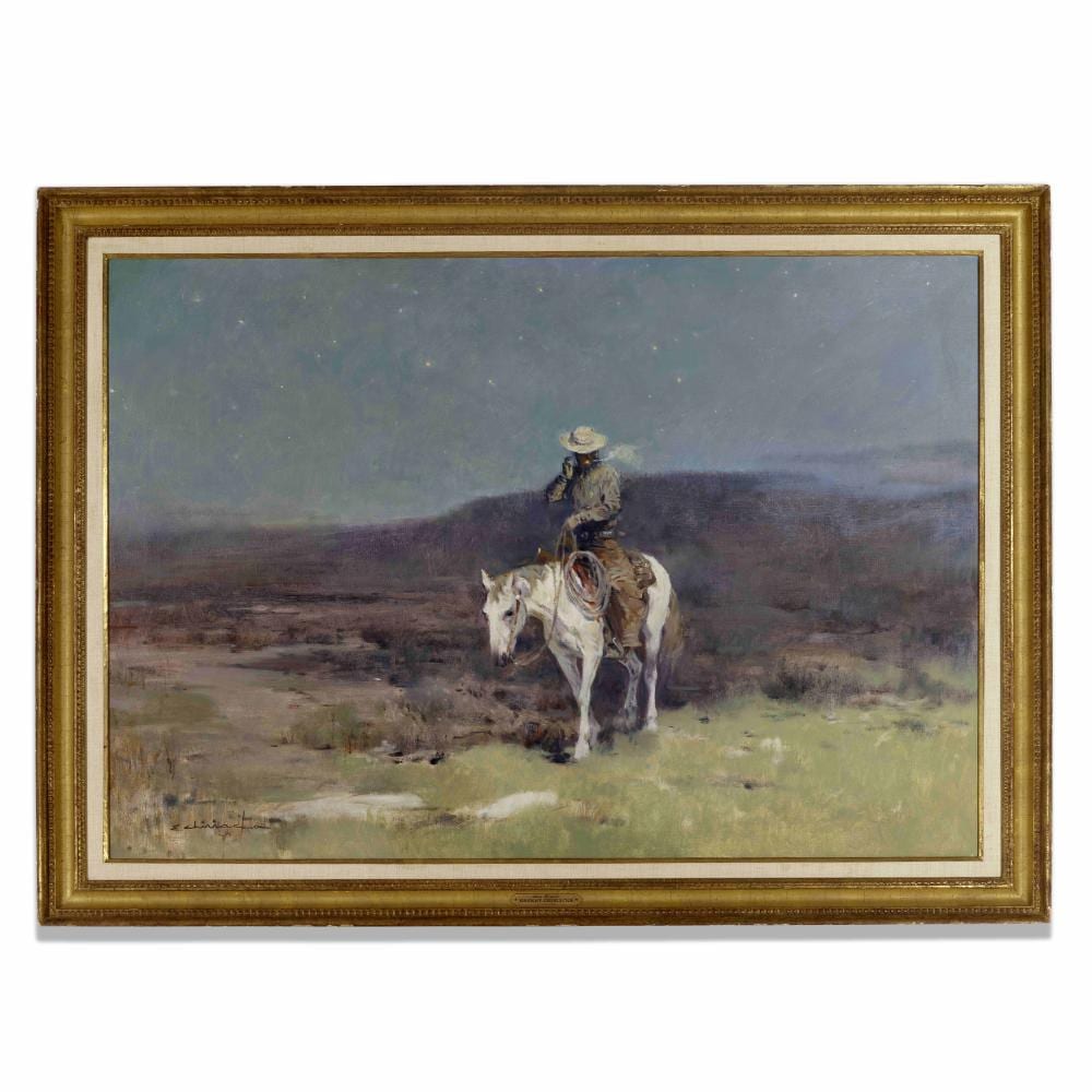 Ernest Chiriacka comparable auction result: ernest chiriacka 1913 2010 lone rider 32 x 46 in framed 38 x 52 in