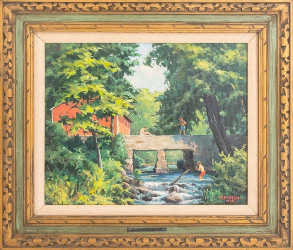 Mortimer E. Wien comparable auction result: m e wien first one in oil on canvas 1955