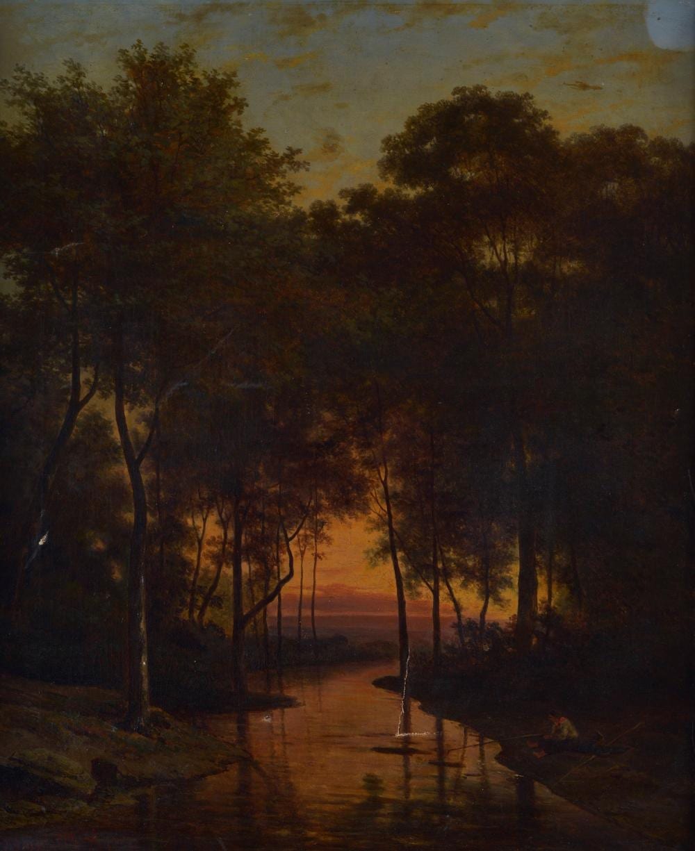 Alexander Joseph Daiwaille comparable auction result: alexander joseph daiwaille amsterdam 1818 bruxelles 1888 pescatore al tramonto 1857