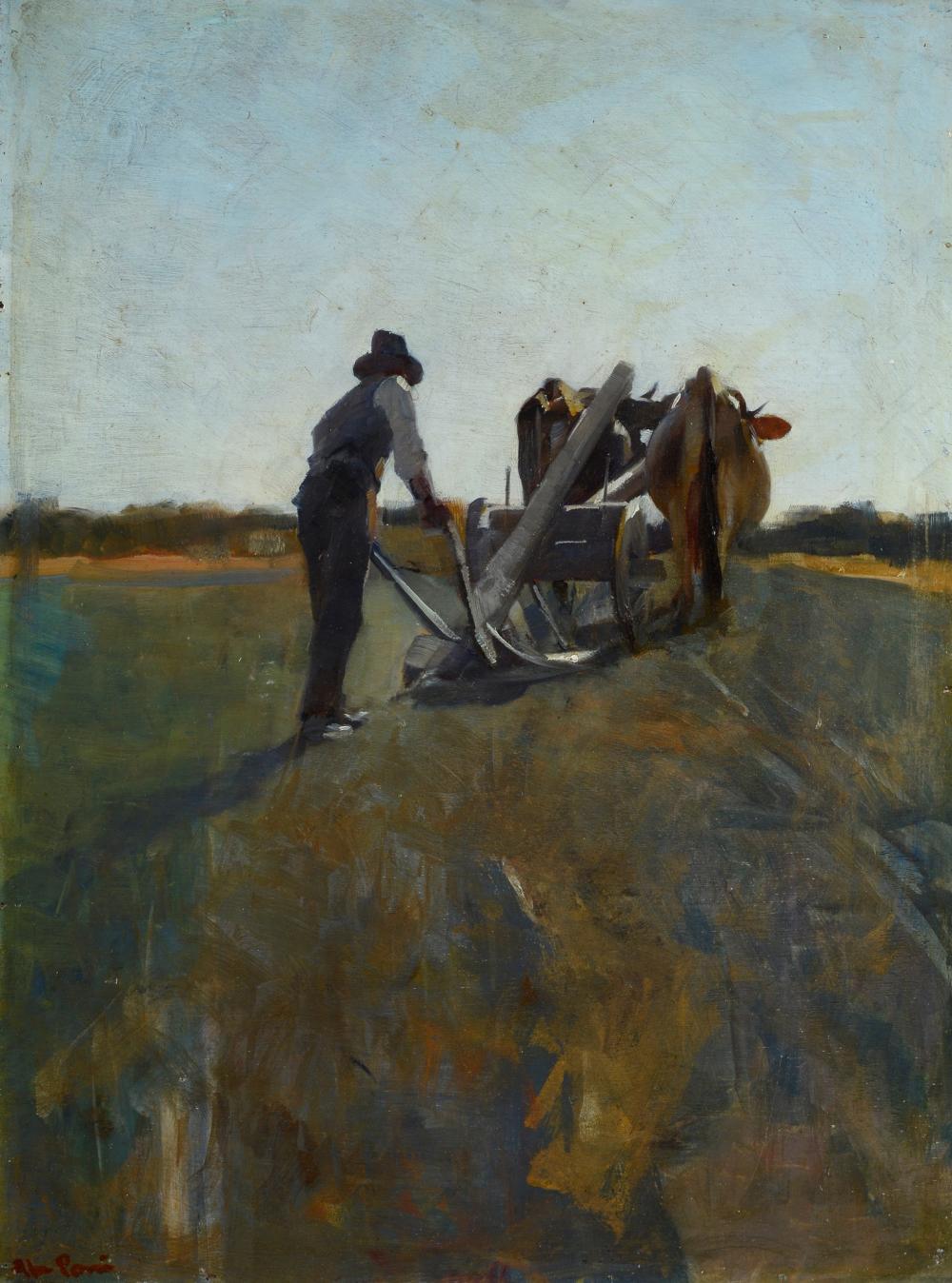 Alessandro Pomi comparable auction result: alessandro pomi contadino con aratro