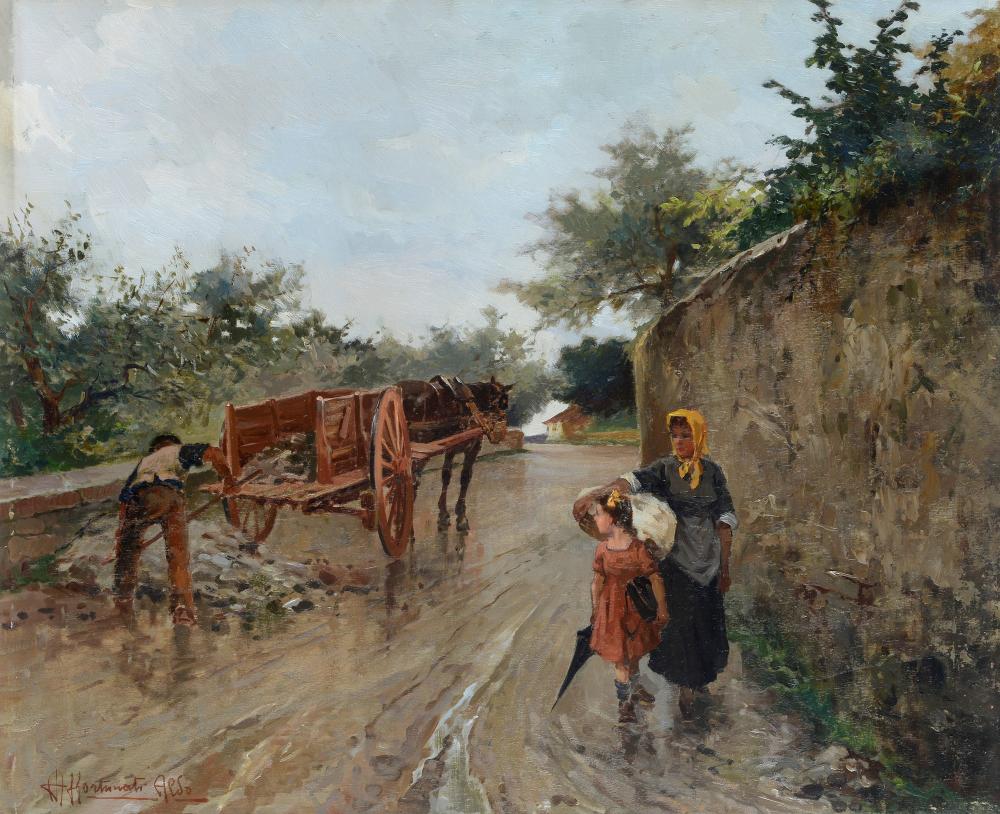 Aldo Affortunati comparable auction result: aldo affortunati castenuovo garfagnana 1906 1991 dopo la pioggia 1942