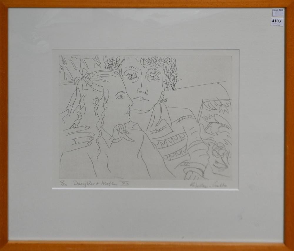 Robin Wallace-Crabbe comparable auction result: robin wallace crabbe daughter and mother xx 1990 etching ed 5 20 27 x 36cm frame size 56 x 62cm provenance the national a