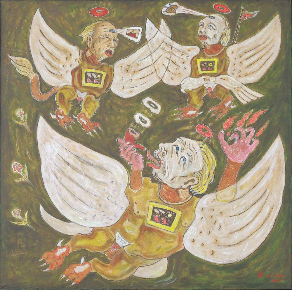 Heri Dono comparable auction result: heri dono flying affandi