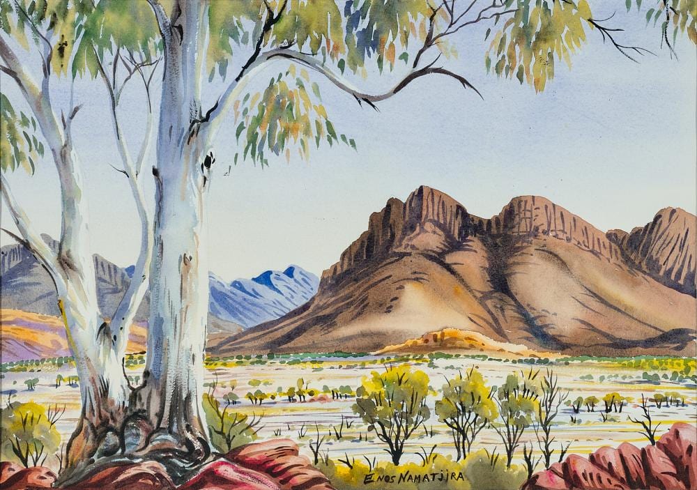 Enos Namatjira comparable auction result: enos namatjira untitled