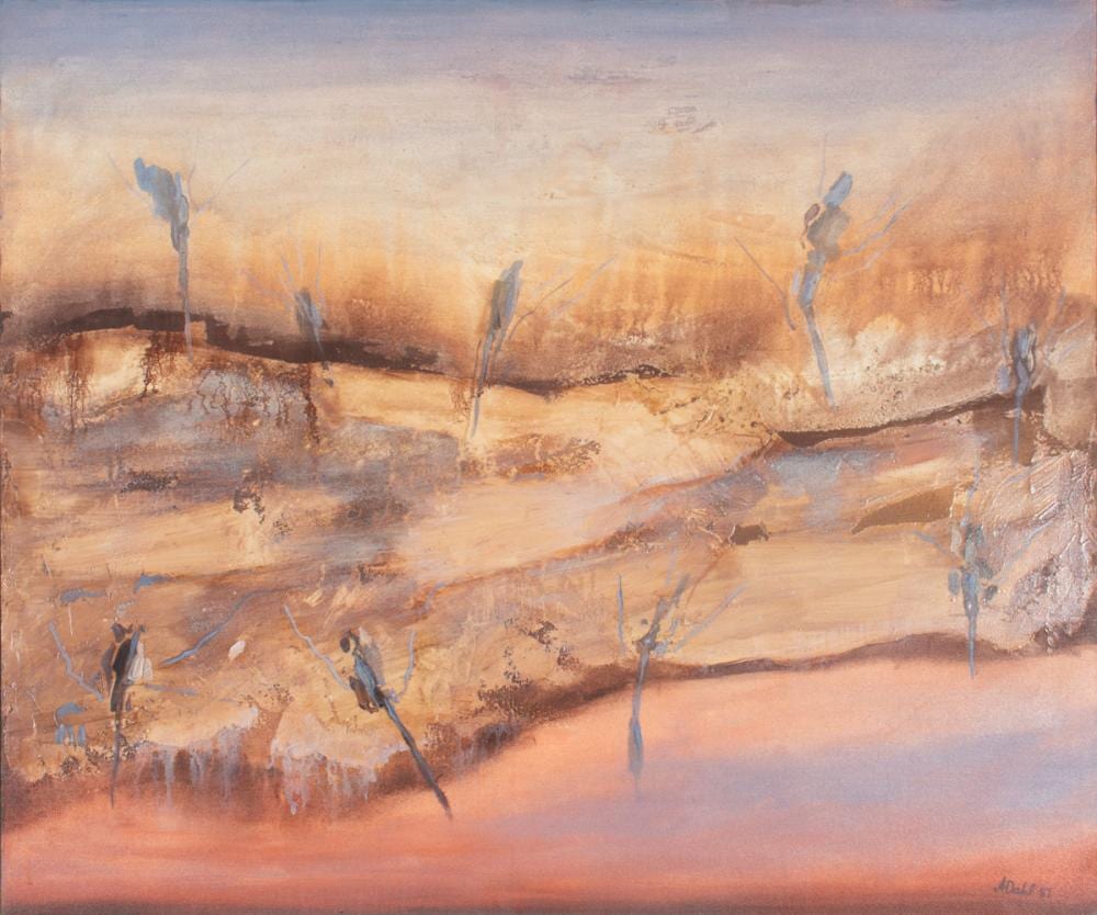 Astrid Dahl comparable auction result: astrid dahl landscape acrylic on canvas