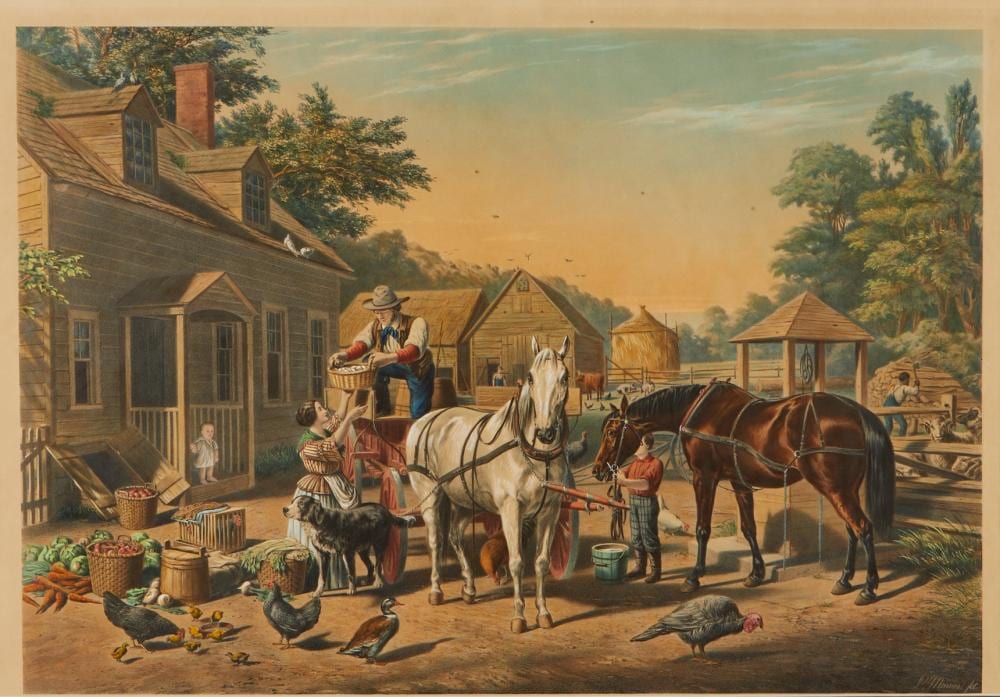 Louis Maurer comparable auction result: currier ives preparing for market print