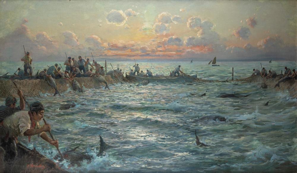 Federico Morello comparable auction result: federico morello palermo 1885 milano 1945 the tonnara