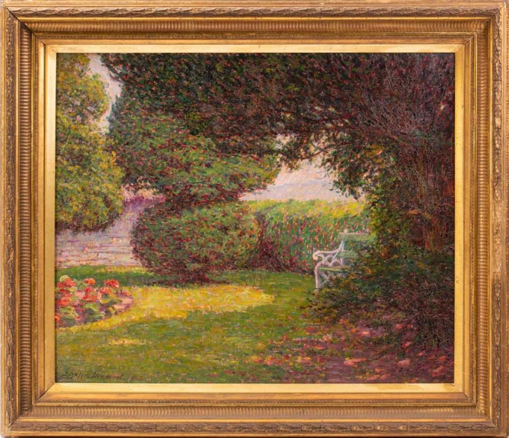 Wynford Dewhurst comparable auction result: wynford dewhurst 1864 1941 a corner of the garden oil on canvas signed to lower left corner 58 cm x 70 cm in a gilt frame