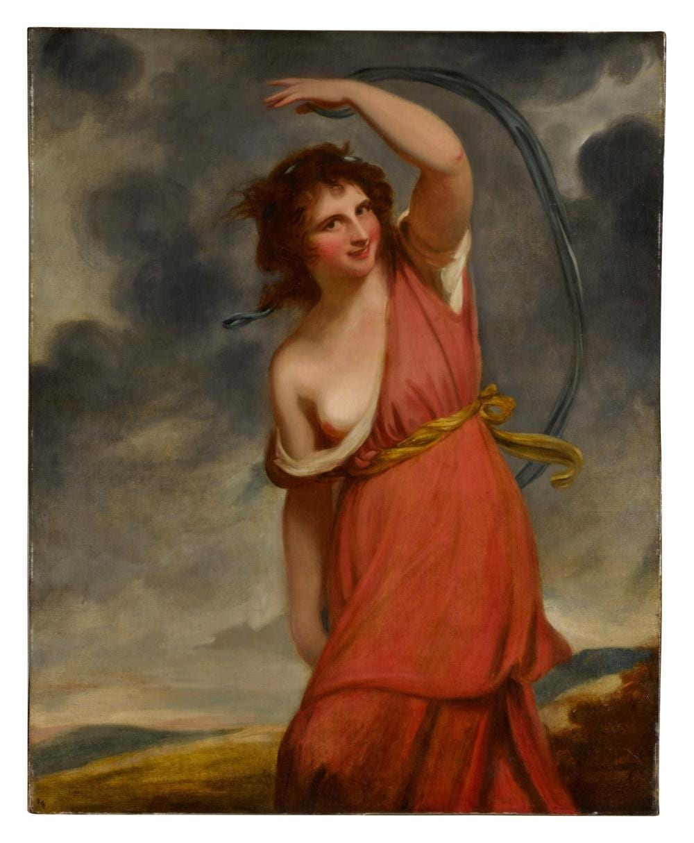 Emanuel de la Villéon comparable auction result: emma lady hamilton as a bacchante dancing on a heath