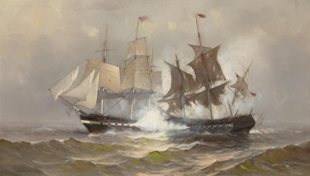 Marshall Johnson comparable auction result: marshall johnson jr american 1850 1921 the constitution and the guerriere 1880