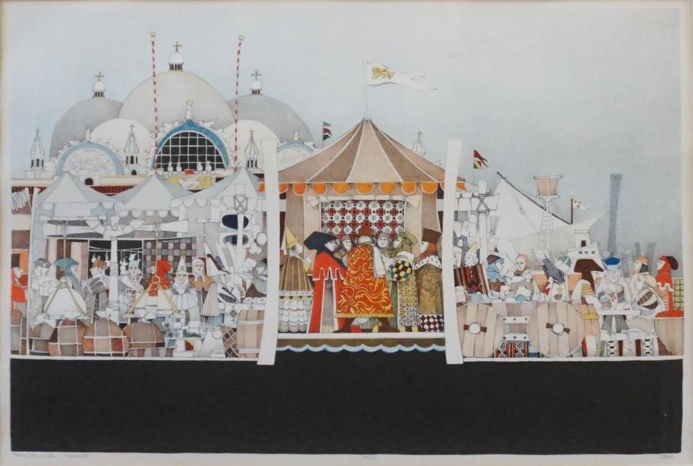 John Lawrence Doyle comparable auction result: john lawrence doyle american 1939 2010 mercato lithograph print signed l r frame 27 3 4 x 35 1 4 in 70 49 x 89 54 cm
