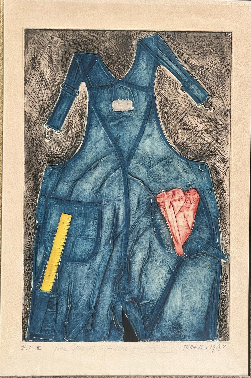 Tomek Kawiak comparable auction result: tomek kawiak 1943 composition la salopette en jean 1992