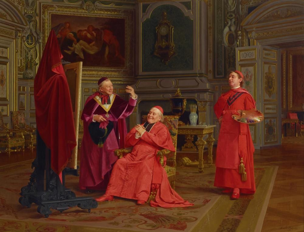 Emile Meyer comparable auction result: emile meyer french 1823 1910 appreciating the latest commission 24 1 2 x 32in 62 3 x 81 3cm