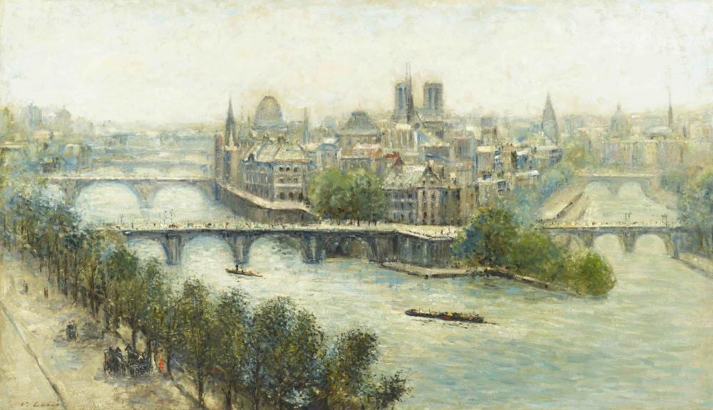 Ludolfs Liberts comparable auction result: ludolfs liberts latvian american 1895 1959 an expansive view of paris 42 x 72in 106 7 x 182 9cm