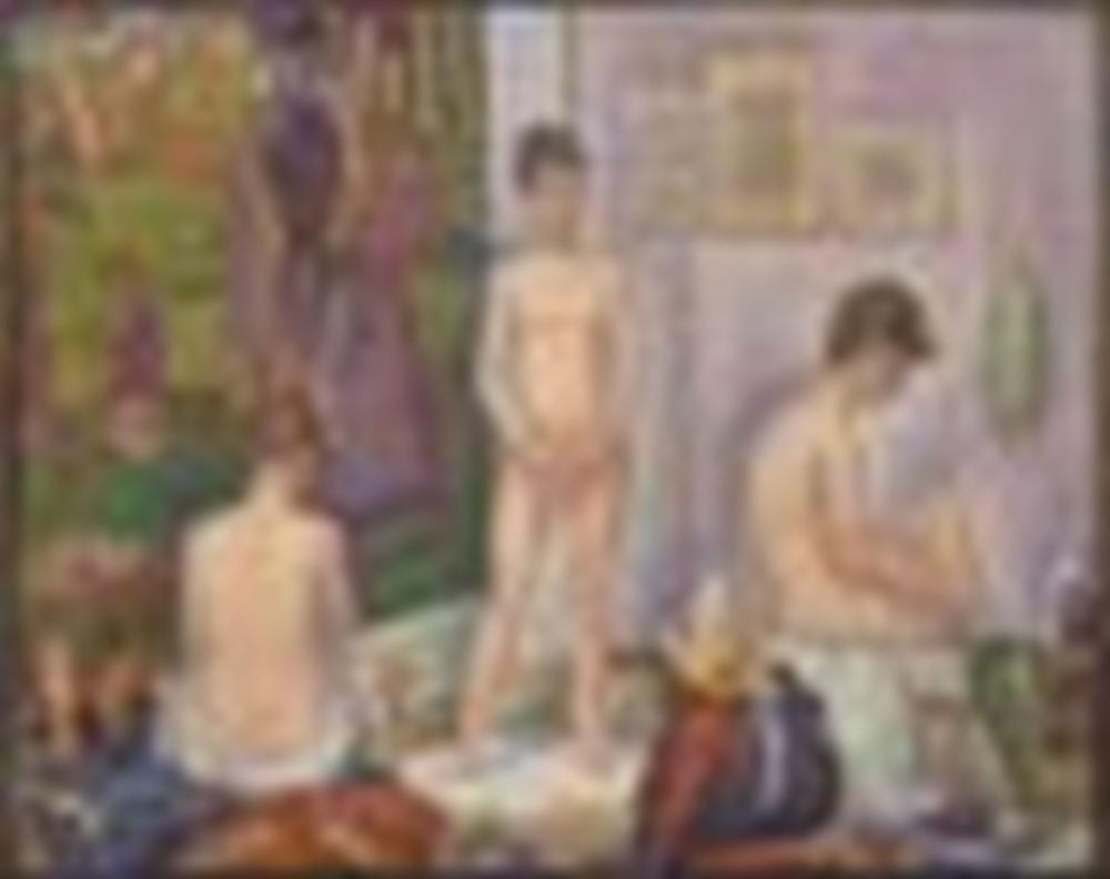 Georges Seurat (1859-1891) Les Poseuses, Ensemble (Petite version) oil on c comparable sale