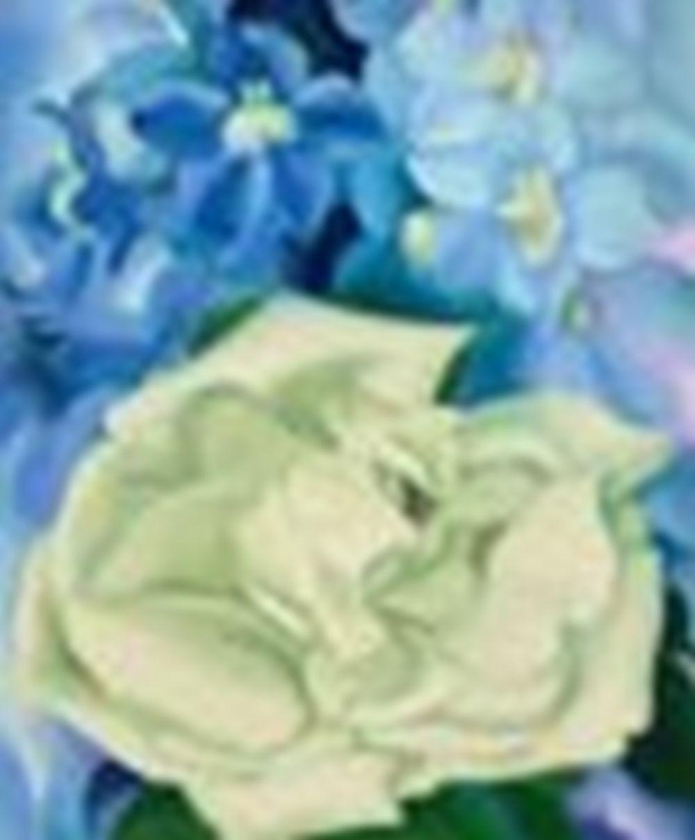 Georgia O'Keeffe (1887-1986) White Rose with Larkspur No. I oil on canvas 3 comparable sale
