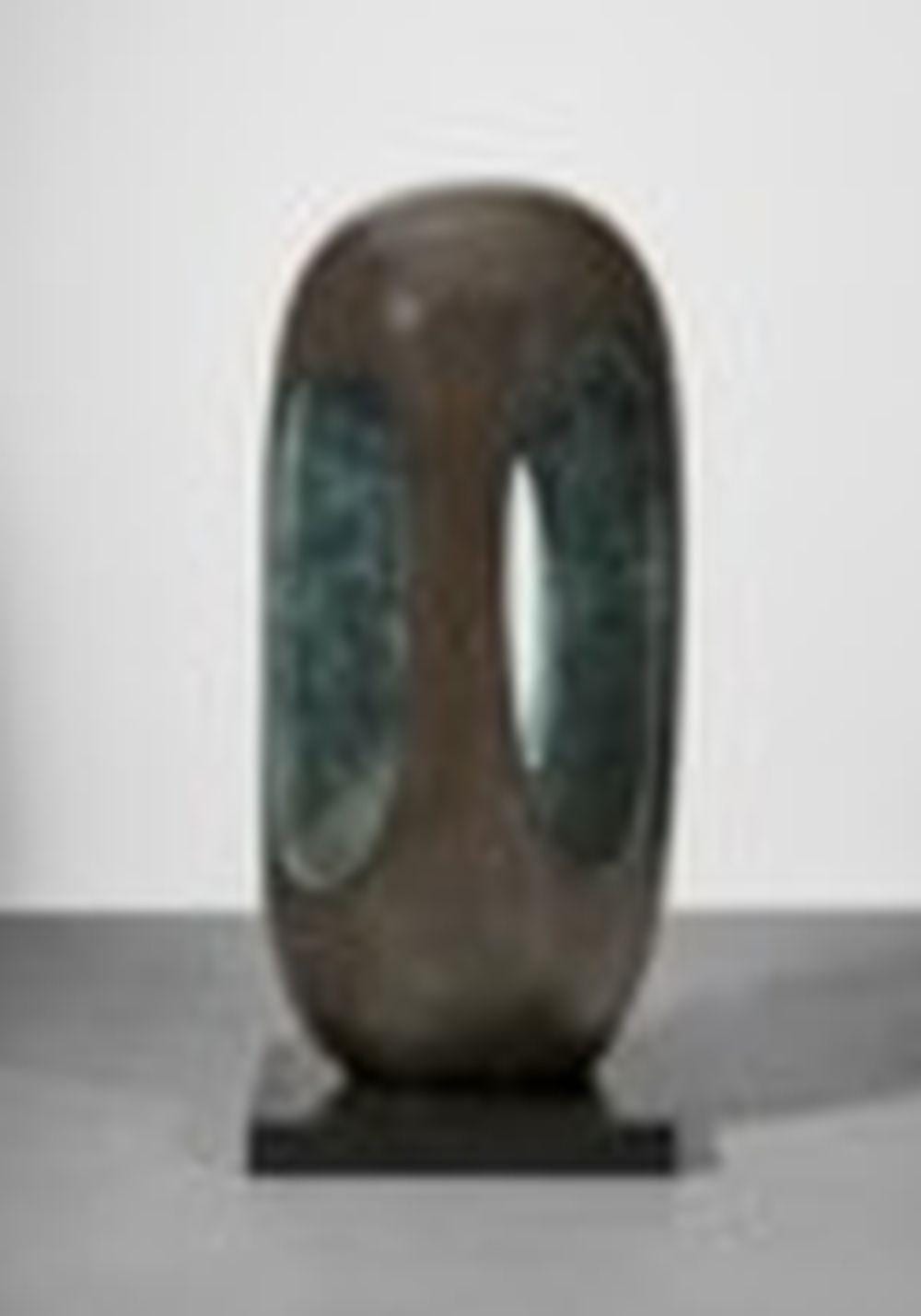 Barbara Hepworth (1903-1975) Elegy III bronze with brown and green patina H comparable sale