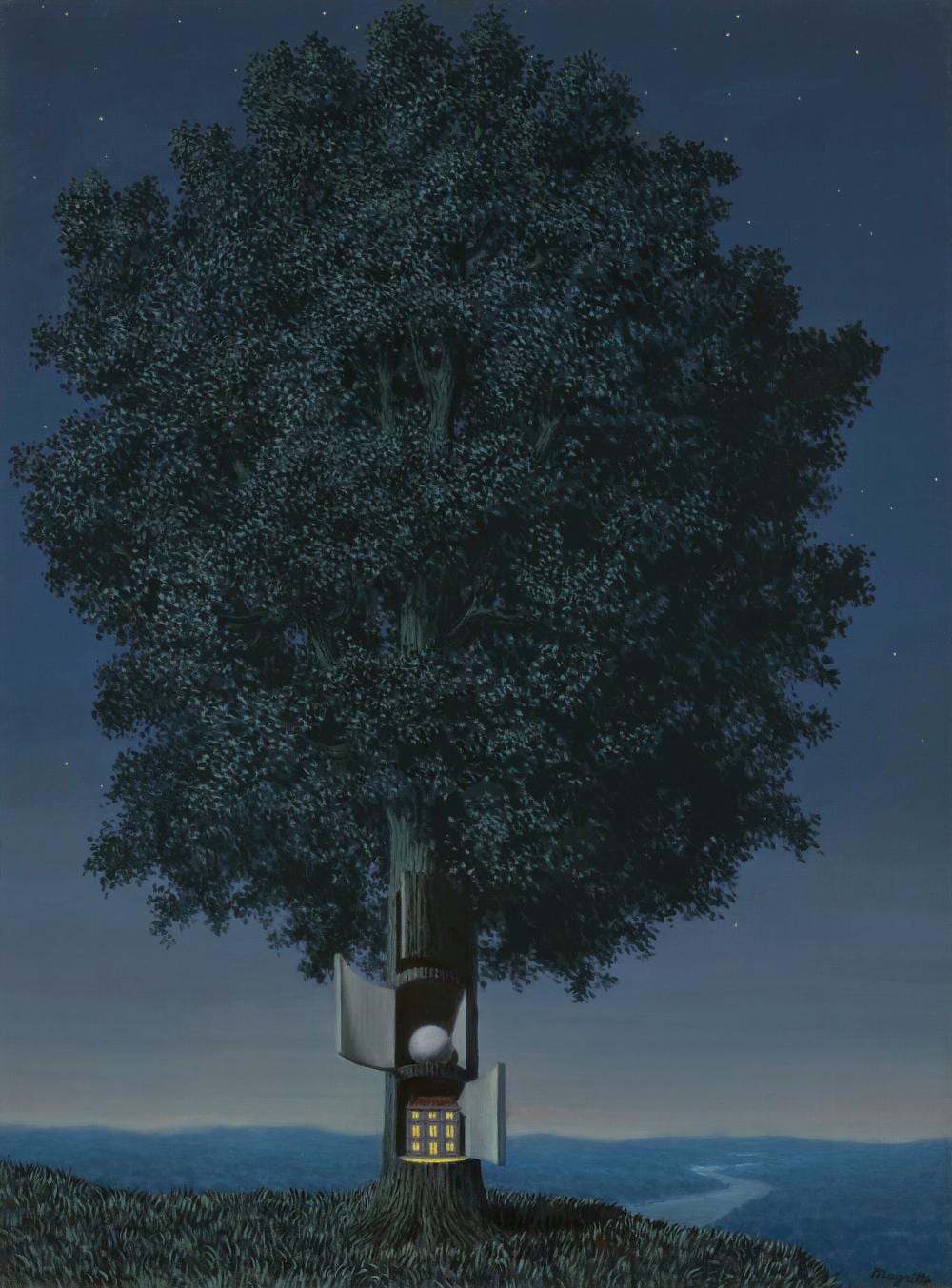 Rene Magritte (1898-1967) La voix du sang oil on canvas 31 1/8 x 23 1/8 in. comparable sale