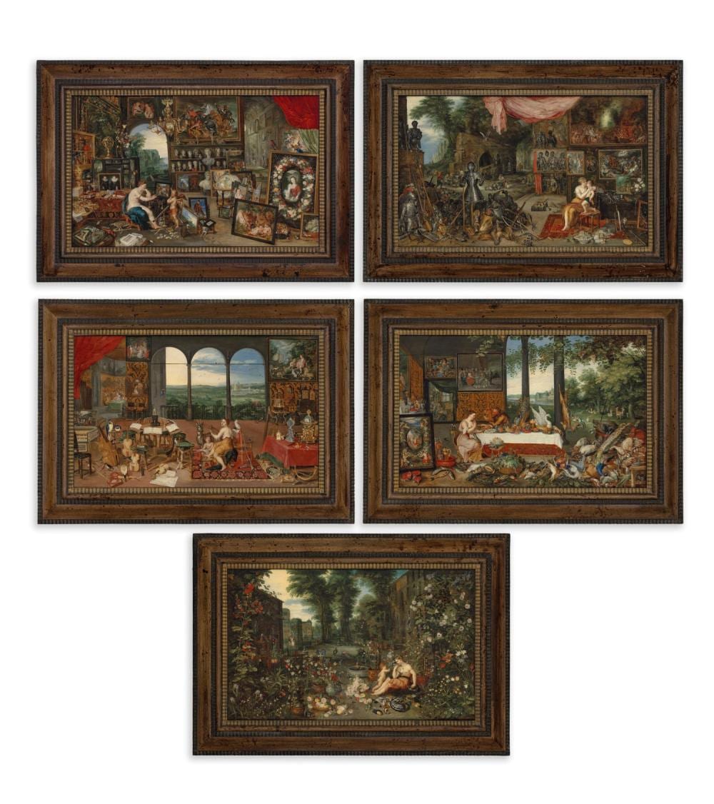 Jan Brueghel The Younger (ANTWERP 1601-1678) The Five Senses: Sight, Touch, comparable sale