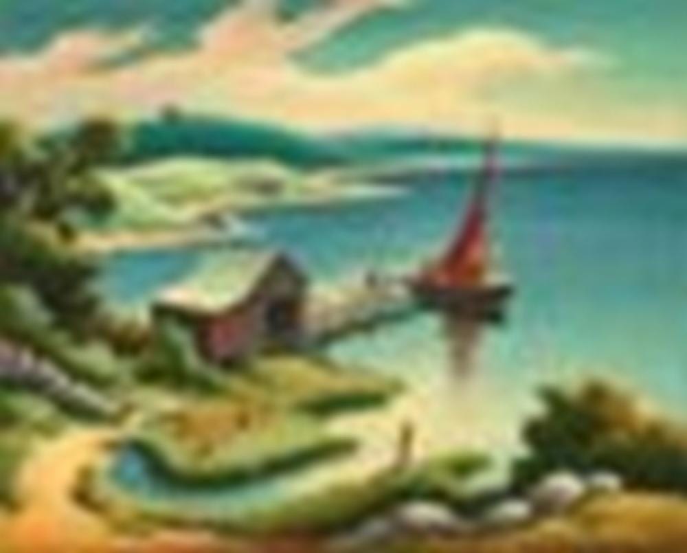 Thomas Hart Benton (1889-1975) Nashaquitsa oil on canvas 22 1/4 x 27 1/4 in comparable sale