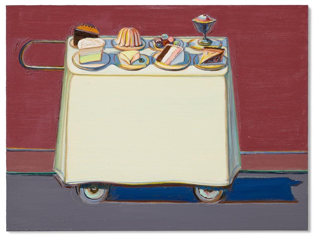 Wayne Thiebaud (1920-2021) Café Cart oil on canvas 30 x 40 in. (76.2 x 101. comparable sale