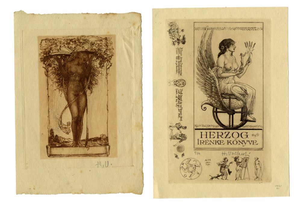 Hans Volkert comparable auction result: hans volkert lotto composto di 4 ex libris 1921