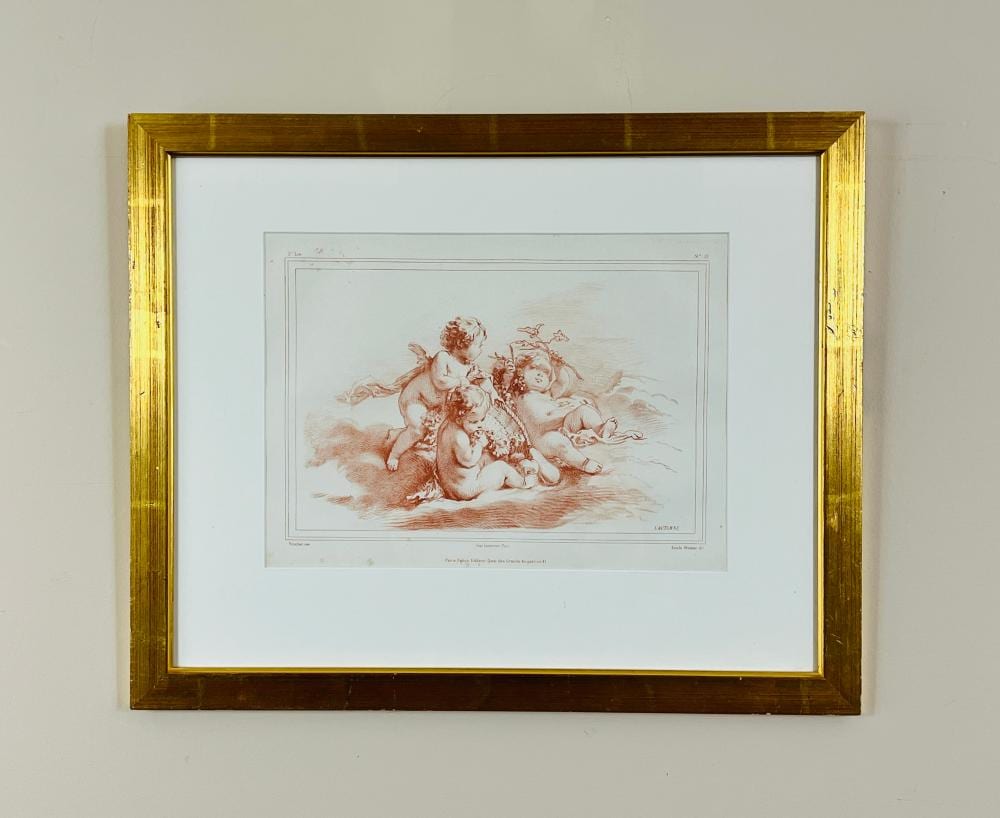 Émile Wattier comparable auction result: 19th c engraving dessins d enfants d apres f boucher by mile wattier