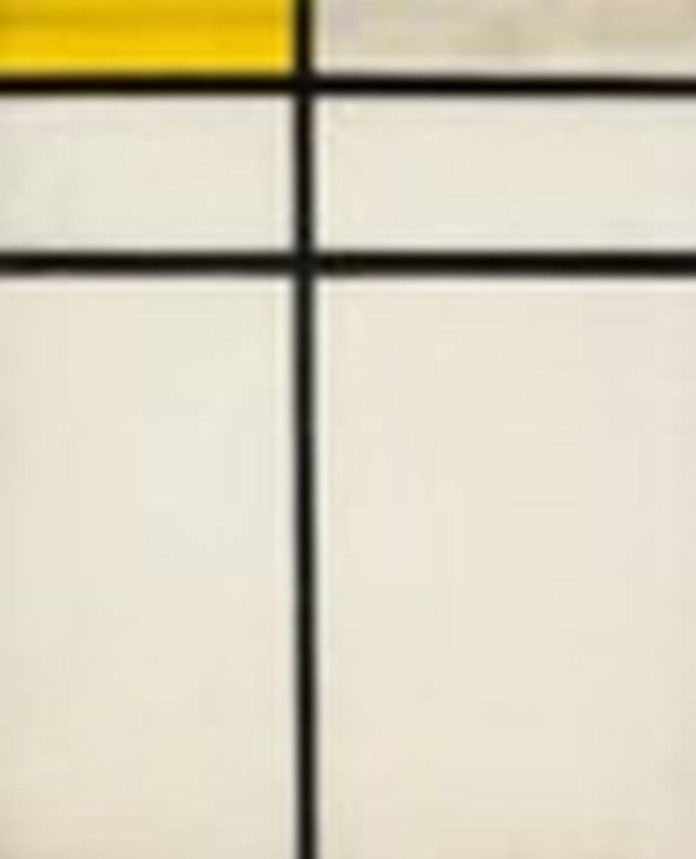 Piet Mondrian (1872-1944) Composition with Double Line and Yellow (unfinish comparable sale