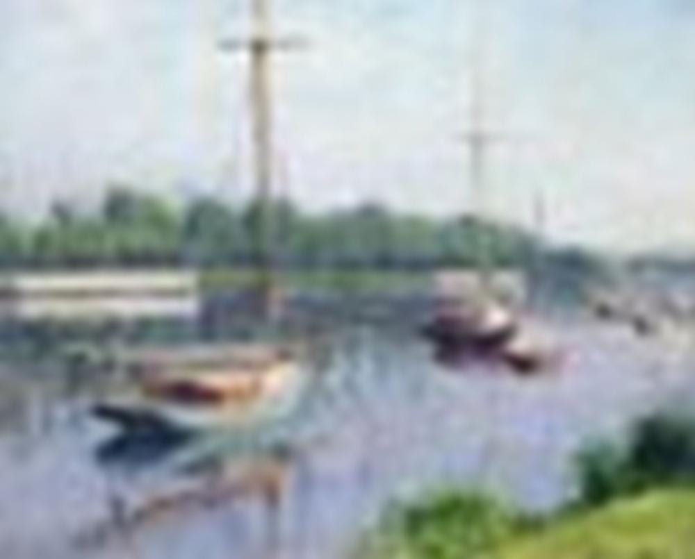 Gustave Caillebotte (1848-1894) Le bassin d'Argenteuil oil on canvas 25 3/4 comparable sale