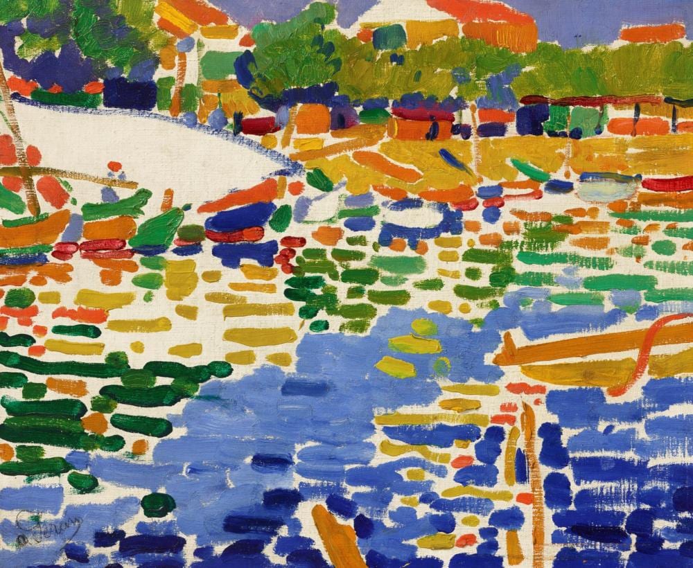 Andre Derain (1880-1954) Barques amarrées à l’Estaque oil on canvas 15 1/8 comparable sale